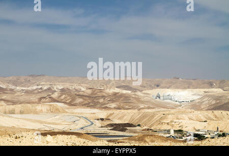 The Dead Sea Works is an Israeli potash plant in desert , on the Dead Sea coast of Israel . Stock Photo