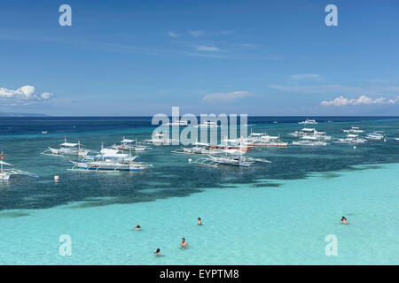 bohol alona philippines jun beach panglao island alamy similar banca swimmers boats