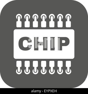 The chip icon. Microchip and microcircuit symbol. Flat Stock Vector