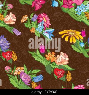 seamless background with spring flowers for design Stock Vector