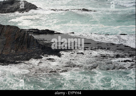 View of cliffs at Entrada da Barco, Parque Natural do Sudoeste Alentejano e Costa Vicentina, Portugal. Stock Photo