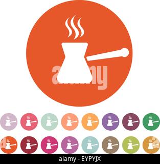 The turk icon. Coffee symbol. Flat Stock Vector
