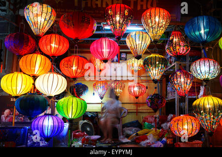 Lantern shops in the old town, Hoi An, Vietnam. Stock Photo