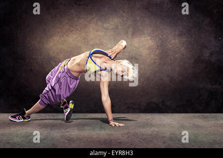 young women at aerobics or fitness training Stock Photo