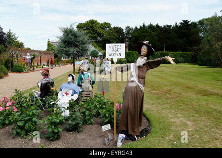 Scarecrows designed by the WI celebrating 100 years of the Women's Institute at Lullingstone Castle in Kent Stock Photo