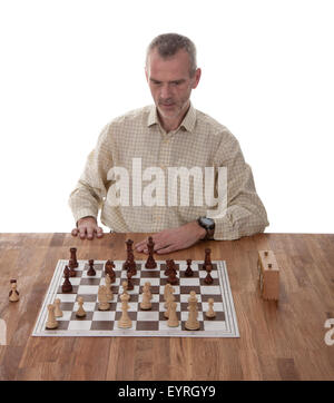 Chess player isolated on white Stock Photo