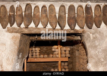 clog making in the Morvan, France Stock Photo