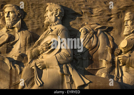 BAS RELIEF CARVING OF CONFEDERATE AMERICAN CIVIL WAR LEADERS STONE MOUNTAIN STATE PARK DEKALB COUNTY GEORGIA USA Stock Photo