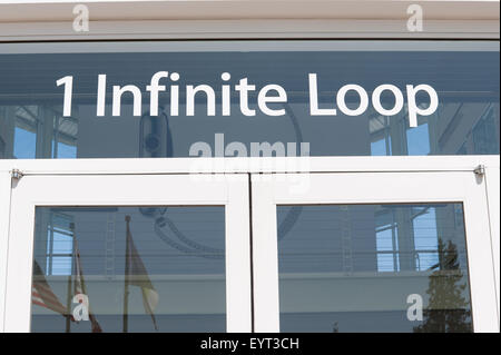 CUPERTINO, CA, - AUGUST 1, 2015: Apple Inc Headquarters at One Infinite Loop located in Cupertino, California on August 1, 2015 Stock Photo