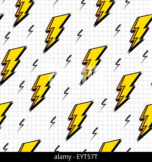 Retro vintage 80s lightning bolts fashion style seamless pattern illustration background. Ideal for fabric design and print Stock Vector
