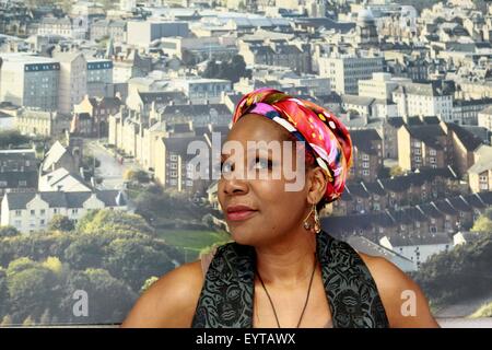 Edinburgh UK. 03 August. Ruth Rogers-Wright performance as Nina Simone Black Diva Power in Edinburgh during The Edinburgh Fringe Festival in New Town Theatre 96 George Street. Pictured Ruth Rogers-Wright . Pako Mera/Alamy Live News Stock Photo