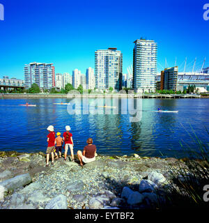 Vancouver, BC, British Columbia, Canada - City Skyline at False Creek and Yaletown, High Rise Condominium Buildings, Summer Stock Photo