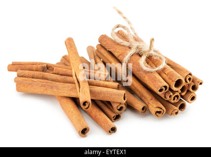 cinnamon sticks isolated on white background. Stock Photo