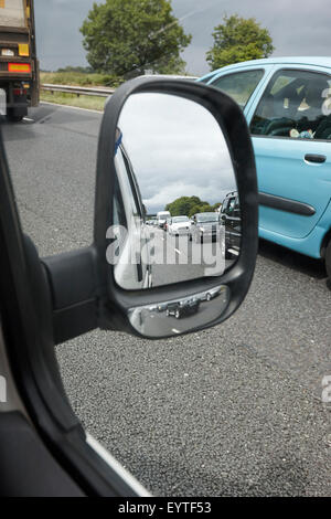 cars bumper to bumper on UK a55 north wales expressway at the start of the summer holidays Stock Photo