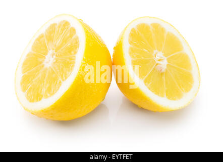 two half of lemons isolated on the white background. Stock Photo