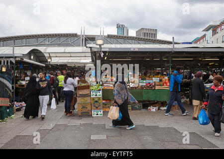 multicultural Birmingham outdoor market UK Stock Photo
