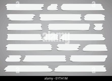 Set of horizontal and different size sticky tape Stock Vector