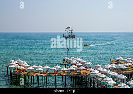 Turkey, footbridge, Vikingen Infinity Resort & Spa Hotel, Alanya Stock Photo