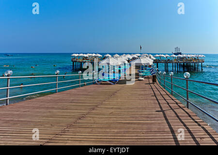 Turkey, footbridge, Vikingen Infinity Resort & spa hotel, Alanya Stock Photo