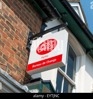 Post Office Sign Bureau de Change Hythe Kent England Stock Photo