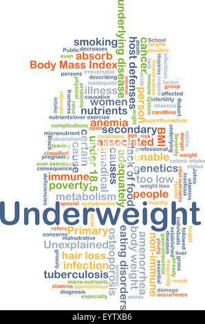Background concept wordcloud illustration of underweight Stock Photo