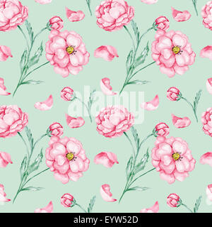 Vintage light green floral background for textile and wallpaper design Stock Photo