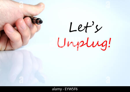 Let's unplug text concept isolated over white background Stock Photo ...