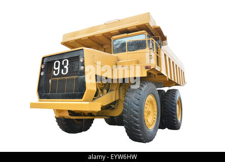 old mining truck isolated on white background Stock Photo