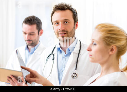 View of a portrait of a young attractive doctor Stock Photo