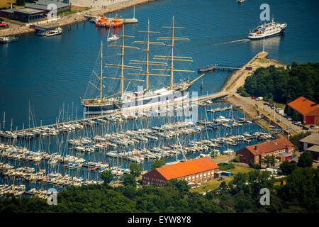 Mole, marina, Priwall, Passat, sailboat, four-master, Travemünde, Lübeck, Bay of Lübeck, Schleswig-Holstein, Germany Stock Photo