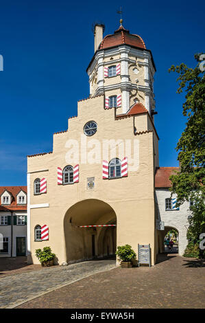 Medieval Oberes Tor or Upper Gate, Aichach, Swabia, Bavaria, Germany Stock Photo