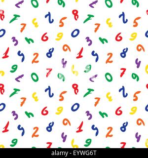 Vector seamless wallpaper with colorful numbers Stock Vector