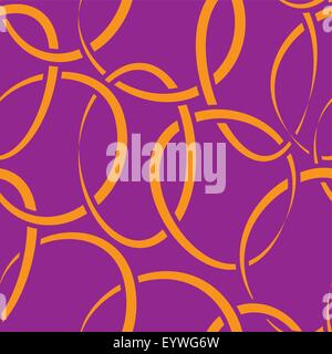 Vector seamless purple wallpaper with intertwined rings Stock Vector