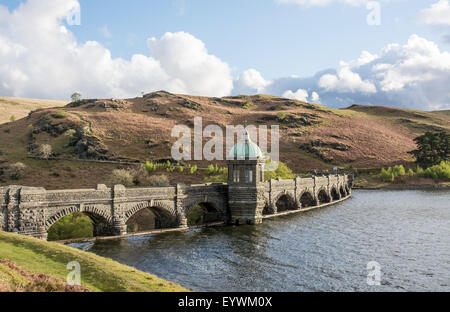 Craig Goch reservoir dam in the Elan Valley of Mid Wales Stock Photo