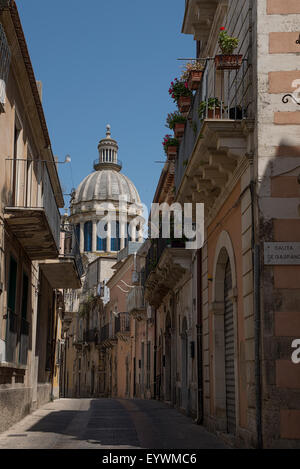 Dome of San Giorgio cathedral in Ragusa, Val di Noto. Sicily, Italy. Stock Photo