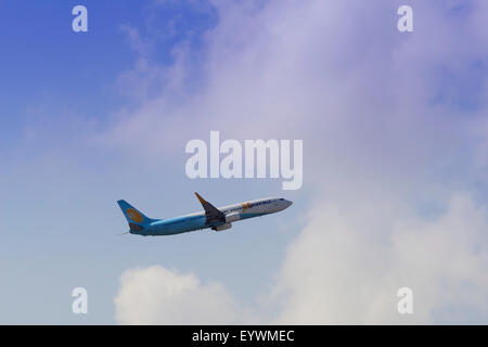 Bombay,India-March 15 2015: Jet konnect Airlines Flight Boeing 737-700 Taking off Bombay Domestic Airport . Stock Photo