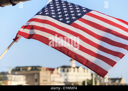 American flag flying in New Shoreham Stock Photo