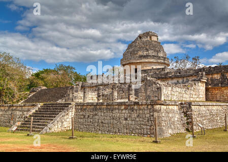 El Caracol (the Snail), Observatory, Chichen Itza, UNESCO World Heritage Site, Yucatan, Mexico, North America Stock Photo