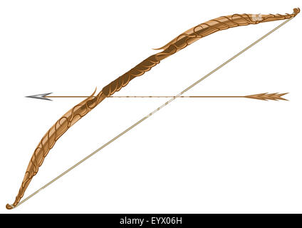 elven longbow and arrow Stock Photo