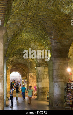 Split, Dalmatian Coast, Croatia.  The basement halls of the Palace of Diocletian. Stock Photo