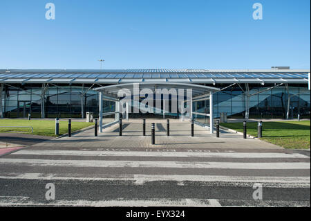 Southend, Essex. London Southend Airport, terminal exterior view. Owned by haulage company Eddie Stobart Group. Stock Photo