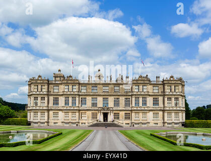 Longleat House, a 16thC Elizabethan stately home and seat of the Marquess of Bath, near Warminster, Wiltshire, England UK Stock Photo