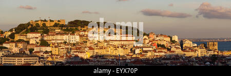 View of Lisbon from gardens of San Pedro Alcantara Stock Photo