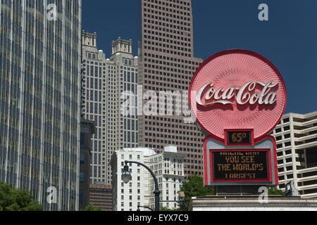 COCA COLA PUBLIC CLOCK SIGN FIVE POINTS DISTRICT DOWNTOWN ATLANTA