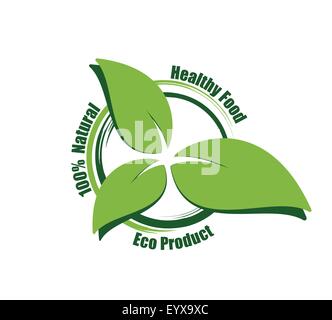 Label design for natural ecological food vector illustration. Stock Vector