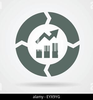 Continuous improvement cycle web icon vector illustration. Stock Vector