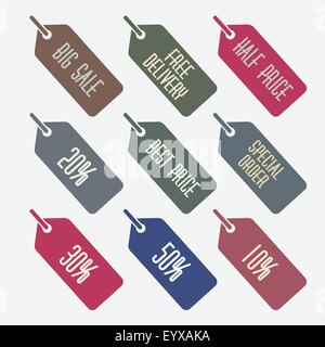Sale tags set vector illustration. Stock Vector
