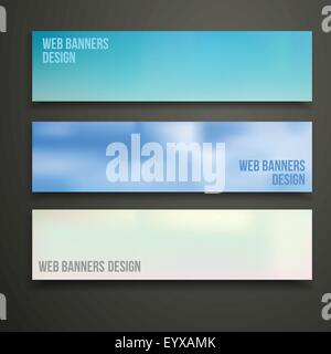 Web banners design template for site vector illustration. Stock Vector