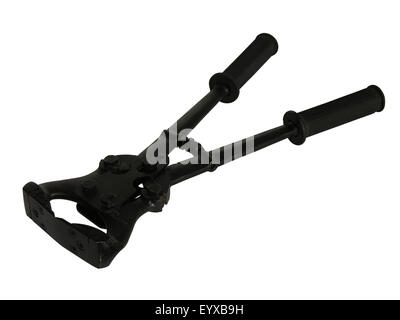 Special tools for veterinarians. Metal clamps with rubber grips on a white background Stock Photo