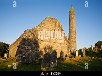 Romanesque Arcading, Gable end of Cathedral, In St Declan's 5th Century Monastic Site, Ardmore, County Waterford, Ireland Stock Photo